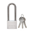 Stanley Solid Brass Long Shackle Chrome Coated Padlock 30mm/ 40mm/ 50mm