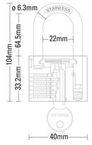 Stanley Solid Brass Long Shackle Chrome Coated Padlock 30mm/ 40mm/ 50mm