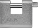 Stanley Solid Brass Rectangular Padlock With Hardened Steel Case 80mm/ 90mm