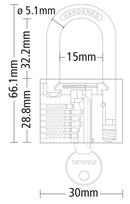 Stanley Solid Brass Long Shackle Padlock 20mm/ 25mm/ 30mm/ 40mm/ 50mm