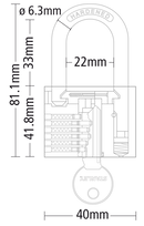 Stanley Solid Brass Long Shackle Padlock 20mm/ 25mm/ 30mm/ 40mm/ 50mm