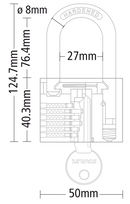 Stanley Solid Brass Long Shackle Padlock 20mm/ 25mm/ 30mm/ 40mm/ 50mm