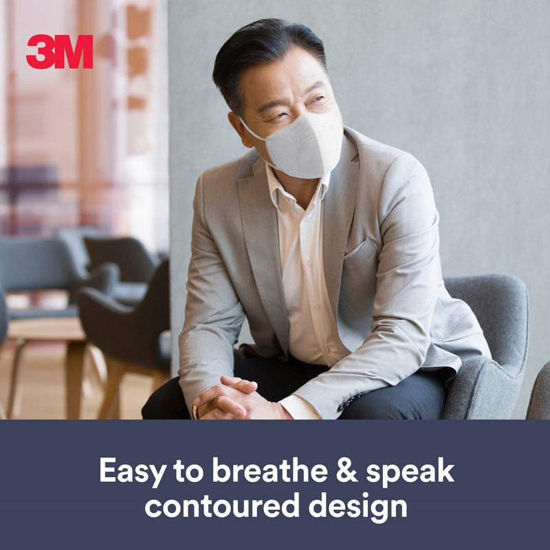 3M KN95 Particulate Respirator 4-Layer Disposable Mask (White) - 3 Piece / Pack (Bundle of 5)