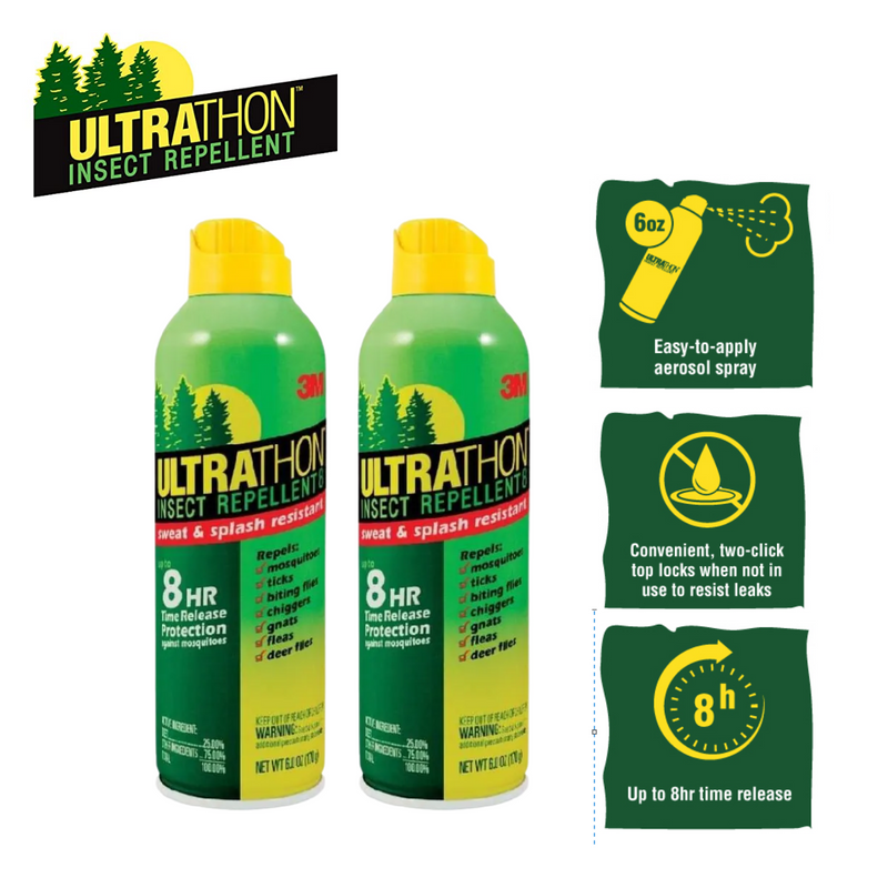 3M Ultrathon 610-6 Aerosol Insect Repellent 6 Oz (Bundle of 2)