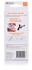 Velcro Brand Sew on Hook and Loop Tape 20 mm X 1 Meter Black