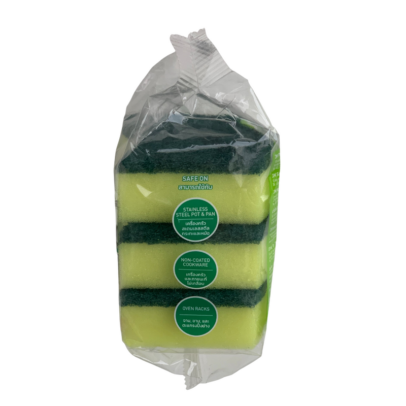 3M Scotchbrite 2-in-1 Anti-bacterial Scrub Sponge 3 Pcs